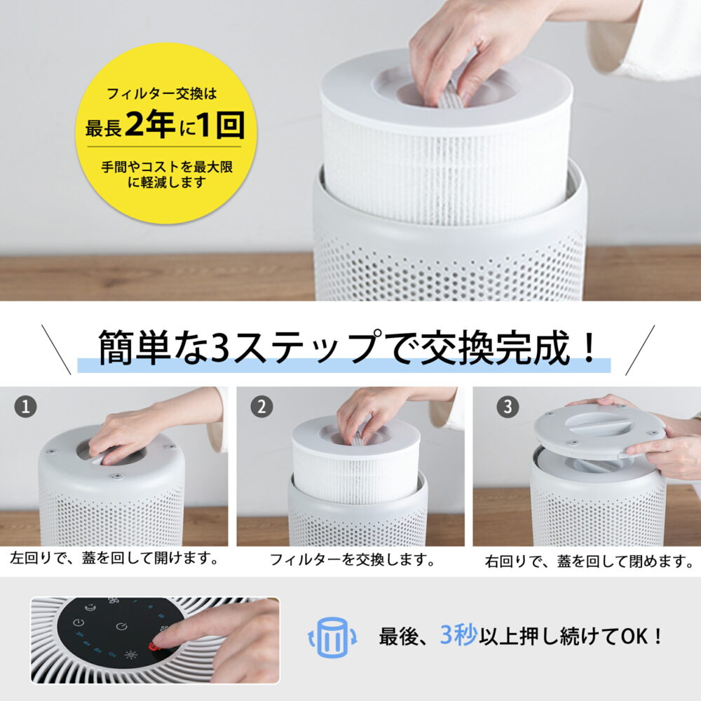 Levoit  空気清浄機 Core P350 脱臭強化 ペット向け ペット臭 20畳 小型 花粉 ハウスダスト hepa コンパクト グレー - 画像 (12)