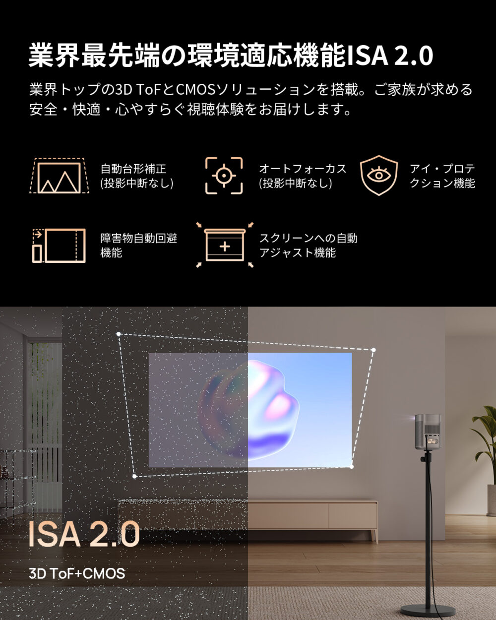 XGIMI MoGo 2 Pro プロジェクター 小型プロジェクター 1080p Android TV 11.0 400ISOルーメン / オートフォーカス / 自動台形補正 / 2ｘ8W スピーカー / 静音 / Bluetooth 対応 - 画像 (6)