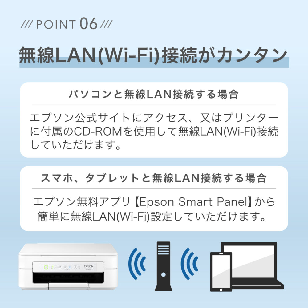 プリンター エプソン プリンター 複合機 コピー機 セットアップ用インク付属 プリント 印刷 コピー スキャン スマホでプリント Wi-Fi接続 簡単設定 家庭用 コピー機 プリンタ EW056A - 画像 (17)